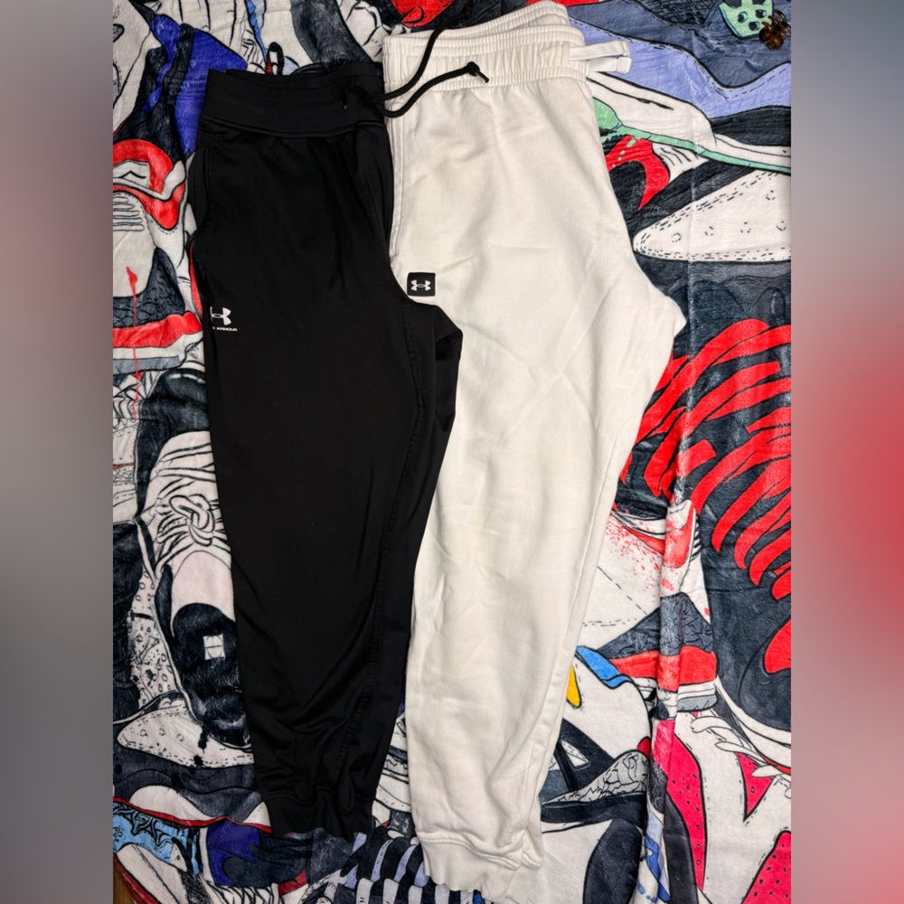 Under Armour Mens 1-Black Joggers & 1-White Joggers